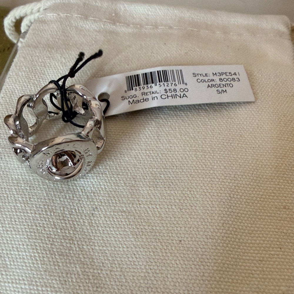 Limited Edition Marc by Marc Jacobs Women's Argento Ring - Size S/M NWT - Picture 4 of 5